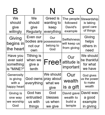 "All In" BINGO Card