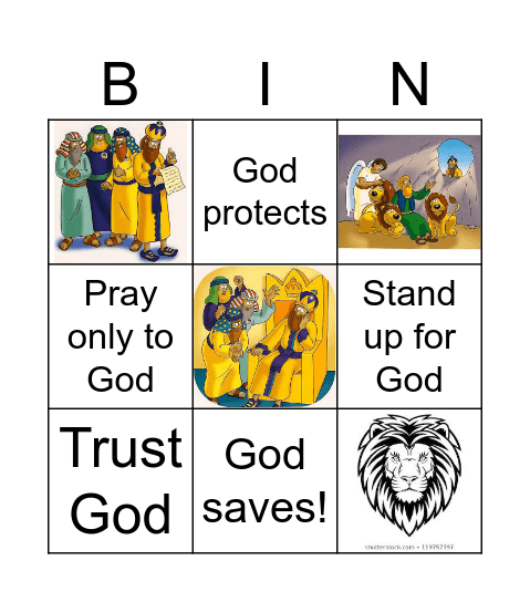 Daniel and the Lions' Den Bingo Card