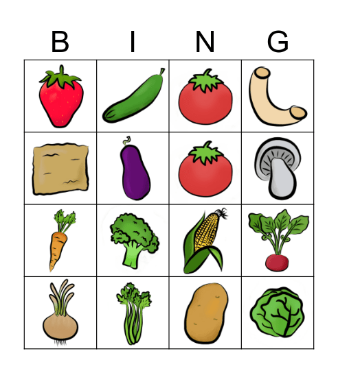 Salad Bingo Card