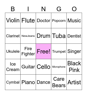 Musical Instruments Bingo Card