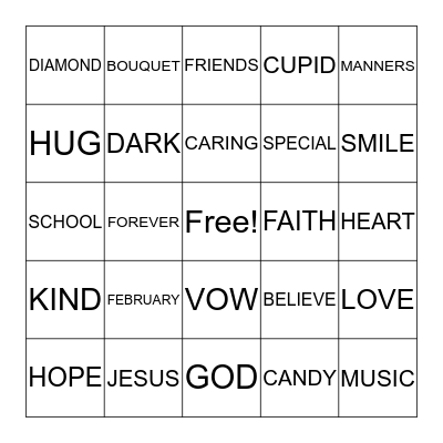 Valentine's Bingo! (Game 2)  Bingo Card