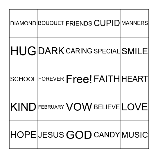 Valentine's Bingo! (Game 2)  Bingo Card