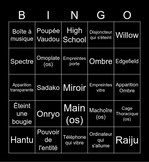 Bingo Phasmo Card 15 Bingo Card