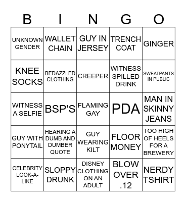 Zwickelmania Bingo Card