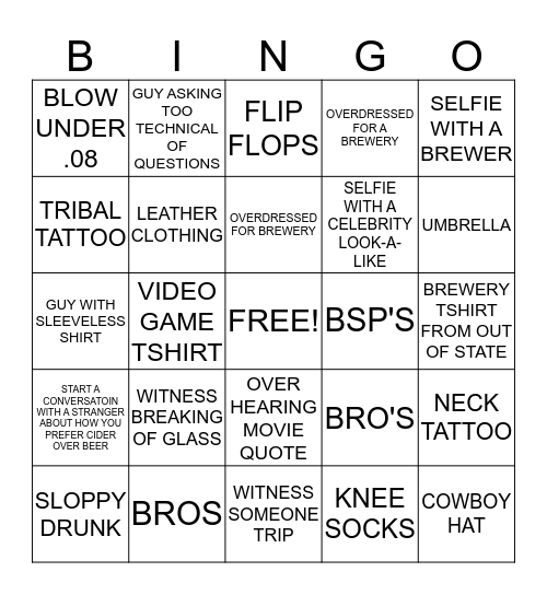 Zwickelmania Bingo Card