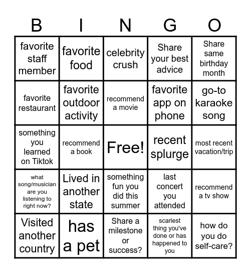 SPED Department Bingo Card