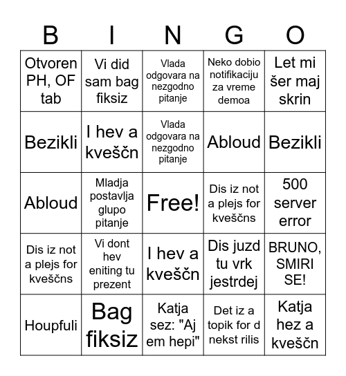 Capitain Sprint Review Bingo!!!1 Bingo Card