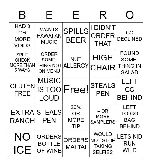 SERVER LIFE Bingo Card