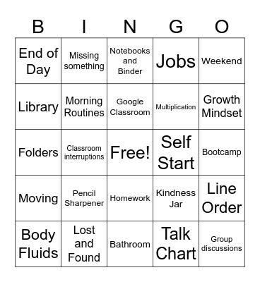 Gus 2023 Bingo Card