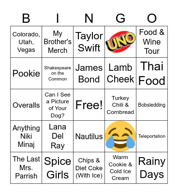 Send Off Bingo Card