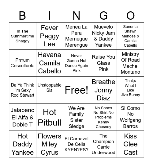 Dream Center Bingo Card