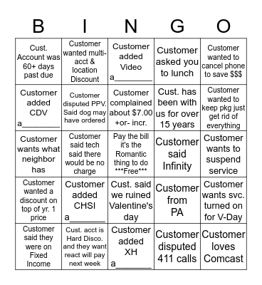 Name:_____________Disco Bingo (please provide acct. # for anything with a______ at the bottom) 1 Square Per Account Bingo Card