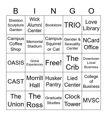 Scavenger Hunt BINGO Card