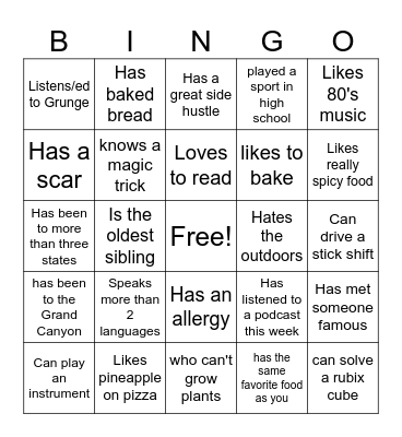 Icebreaker Bingo: Find Someone Who Bingo Card