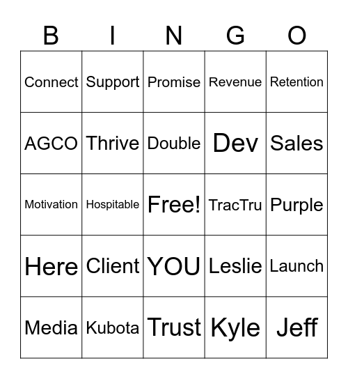 TRACTRU Bingo Card