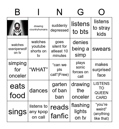 Jessica Bingo Card