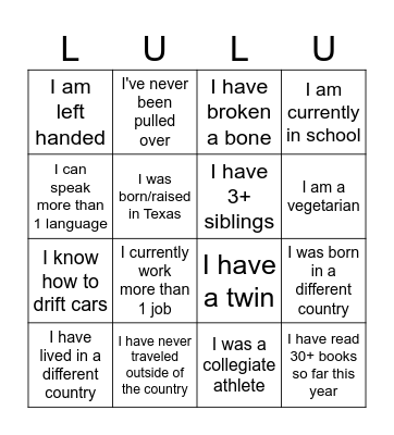 Get To Know Your Team Bingo! Bingo Card