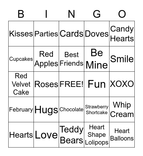 Valentine's Day Bingo! Bingo Card