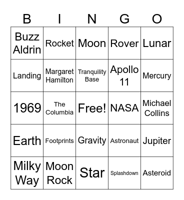 NSO SPACE BINGO Card