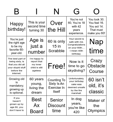 Uncle Carl's bingo Card
