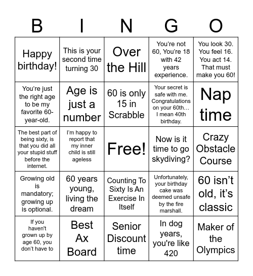 Uncle Carl's bingo Card