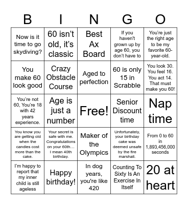 Uncle Carl's Bingo Card