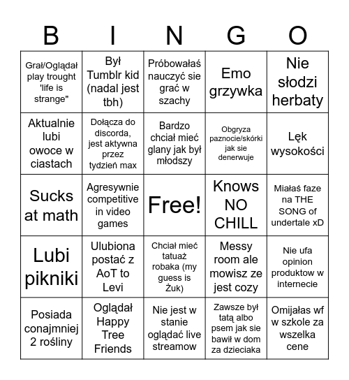 TES I JUDGE WHAT ABOUT IT Bingo Card