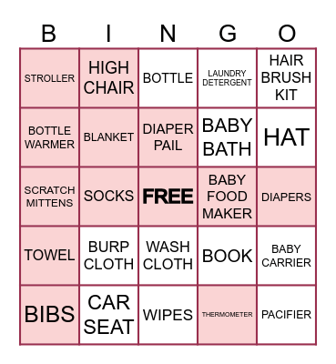 Gift Bingo Card