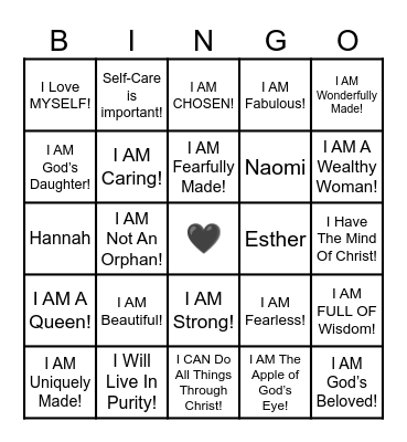 I AM PURITY! 🌸 Bingo Card