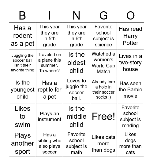 Bingo Card