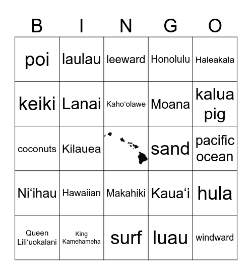 Hawaiian ERD 2023! Bingo Card