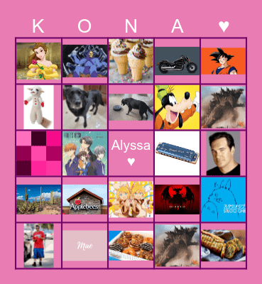 Alyssa Anniversary Bingo Card