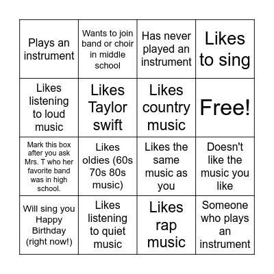 Find someone who... Bingo Card