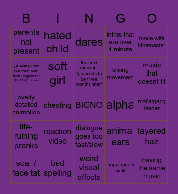 GACHA LIFE Bingo Card