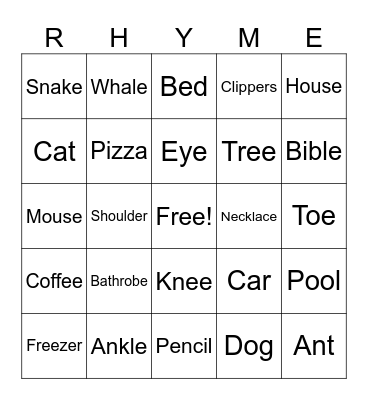 Roadside Poetry Bingo Card