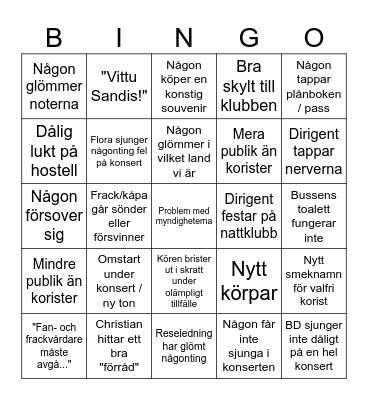 Benelyx 2023 turnébingo 2 Bingo Card