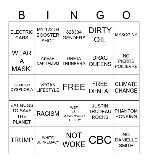 WOKE BINGO Card