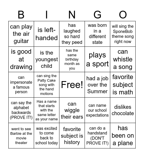 Find Someone Who... Bingo Card