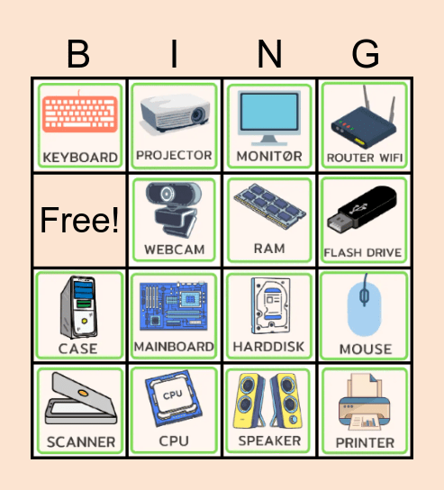 computer Binggo Bingo Card