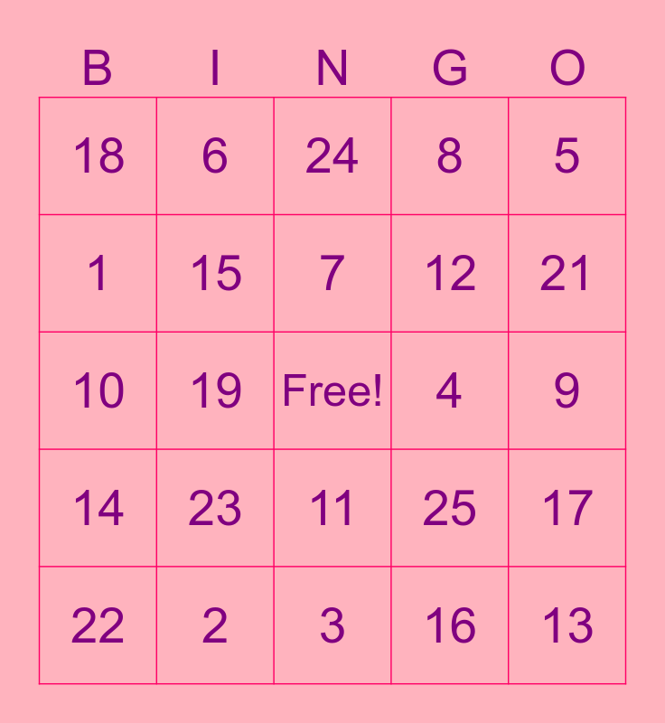 A I O N A | A Decade and Eight Bingo Card