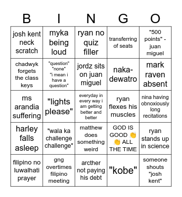 st thomas Bingo Card