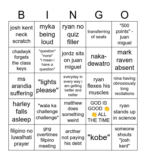 st thomas Bingo Card