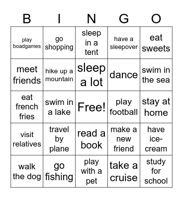 Holiday Bingo Card