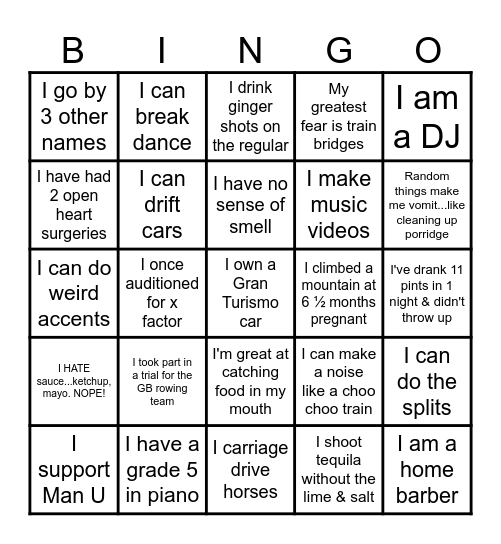 Co-worker Bingo Card