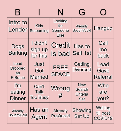 Amanda Pohlman Team Bingo Card