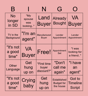 CALL NIGHT BINGO Card