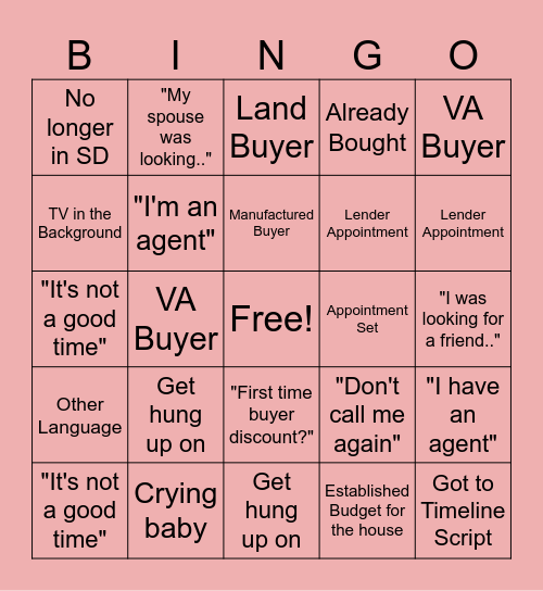 CALL NIGHT BINGO Card