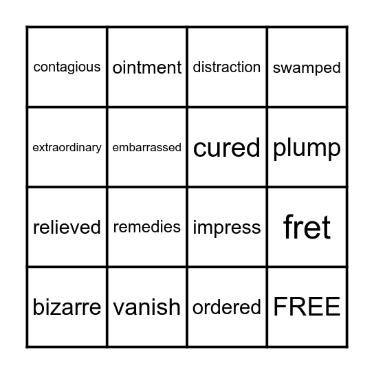 A Bad Case of Stripes Bingo Card