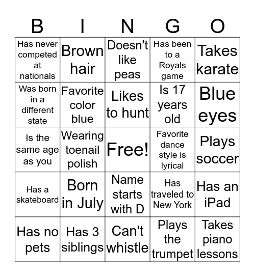 CSA Company Bingo Card