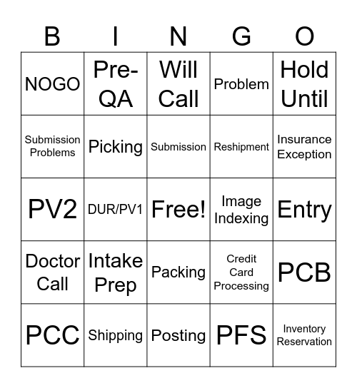 Lifecycle Bingo! Bingo Card